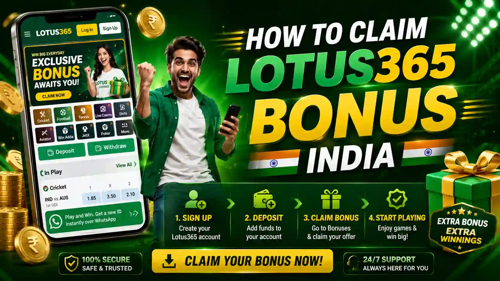 Read more about the article How to Claim Lotus365 Bonus India: A Step-by-Step Guide