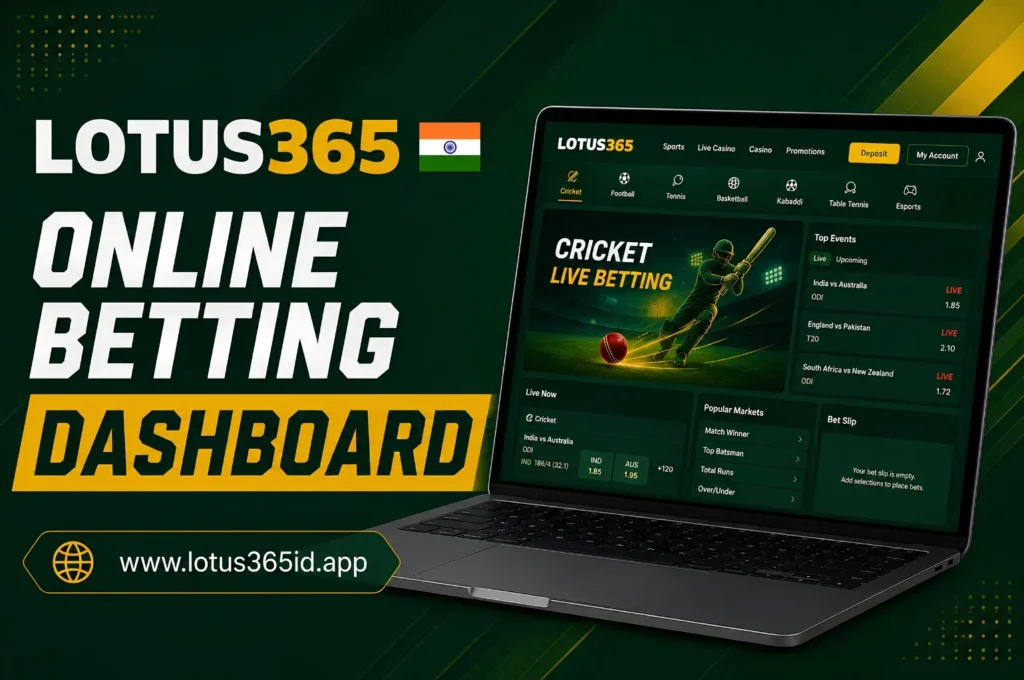 Lotus365 online betting dashboard